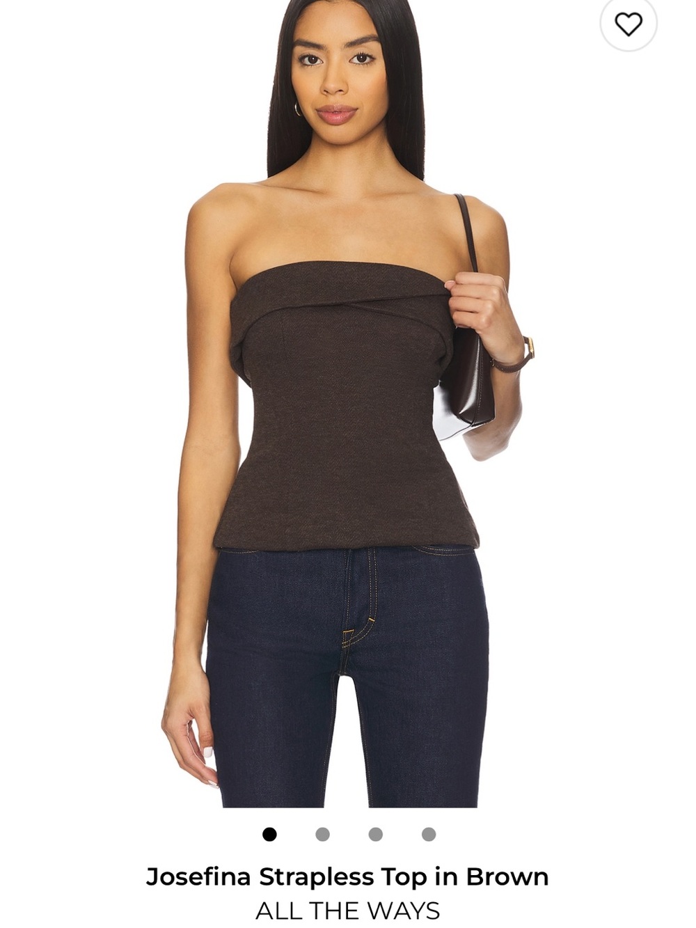 All The Ways Joseﬁna Strapless Top in Brown